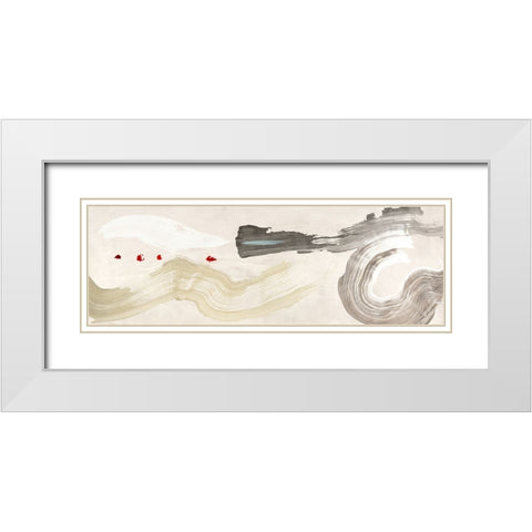 Vibrating Waves White Modern Wood Framed Art Print with Double Matting by Ikeda, Haru