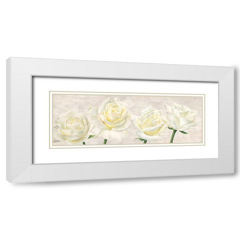 Classic Roses White Modern Wood Framed Art Print with Double Matting by Jenny, Thomlinson