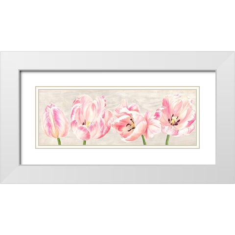 Classic Tulips White Modern Wood Framed Art Print with Double Matting by Jenny, Thomlinson