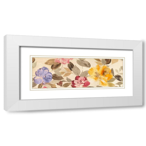 Velvet Flowers Parade White Modern Wood Framed Art Print with Double Matting by Parr, Kelly