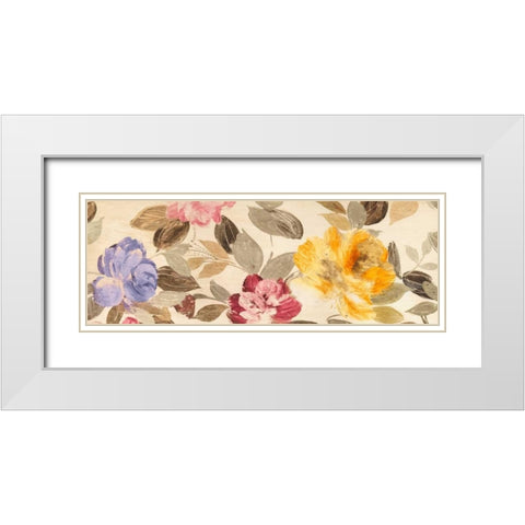 Velvet Flowers Parade White Modern Wood Framed Art Print with Double Matting by Parr, Kelly