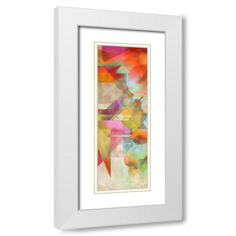 Colorfall I White Modern Wood Framed Art Print with Double Matting by Kaj, Rama
