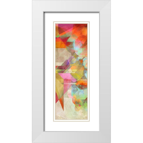 Colorfall I White Modern Wood Framed Art Print with Double Matting by Kaj, Rama
