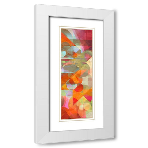 Colorfall II White Modern Wood Framed Art Print with Double Matting by Kaj, Rama