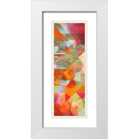 Colorfall II White Modern Wood Framed Art Print with Double Matting by Kaj, Rama