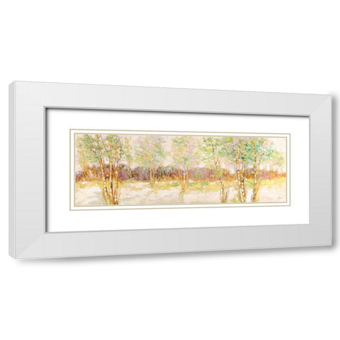Bosco di betulle I White Modern Wood Framed Art Print with Double Matting by Lucas