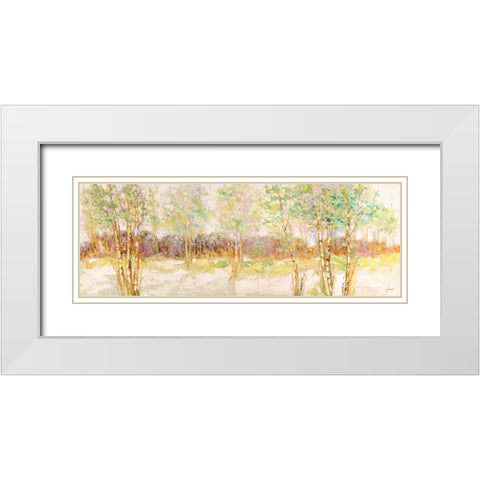 Bosco di betulle I White Modern Wood Framed Art Print with Double Matting by Lucas