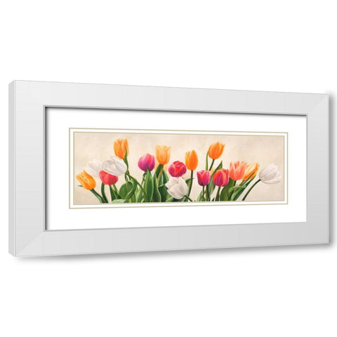 Nel mio giardino White Modern Wood Framed Art Print with Double Matting by Villa, Luca