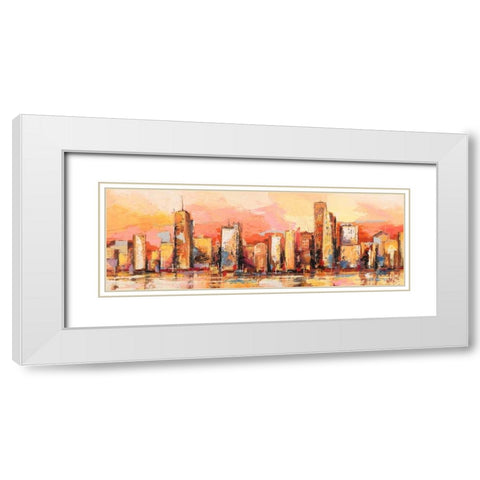 Metropolis I White Modern Wood Framed Art Print with Double Matting by Florio, Luigi