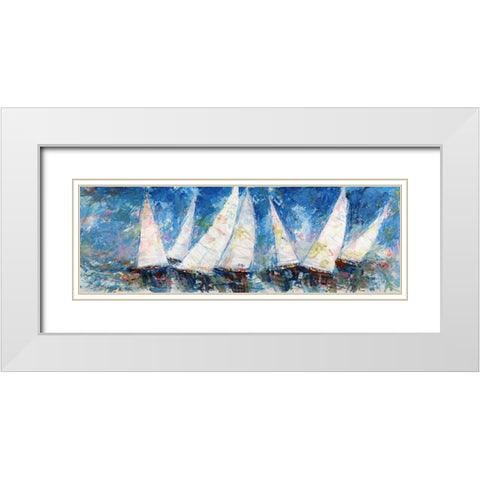 Regata verso sera White Modern Wood Framed Art Print with Double Matting by Florio, Luigi