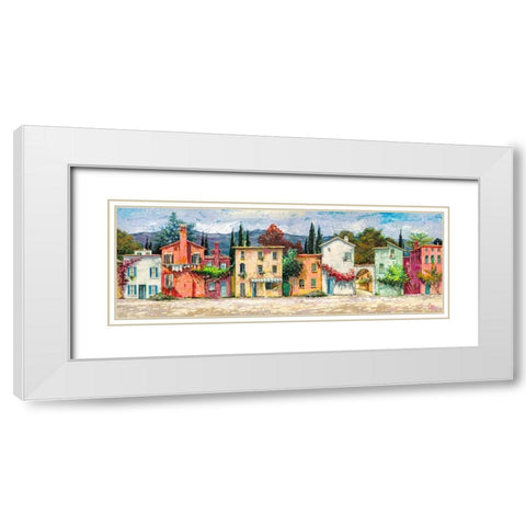 Paese italiano White Modern Wood Framed Art Print with Double Matting by Luigi, Florio