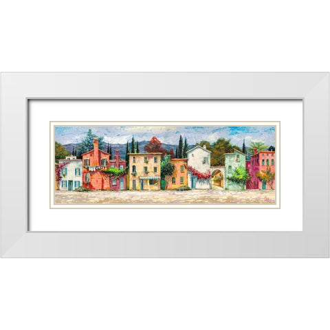 Paese italiano White Modern Wood Framed Art Print with Double Matting by Luigi, Florio