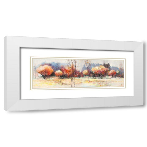 Boschi destate White Modern Wood Framed Art Print with Double Matting by Florio, Luigi