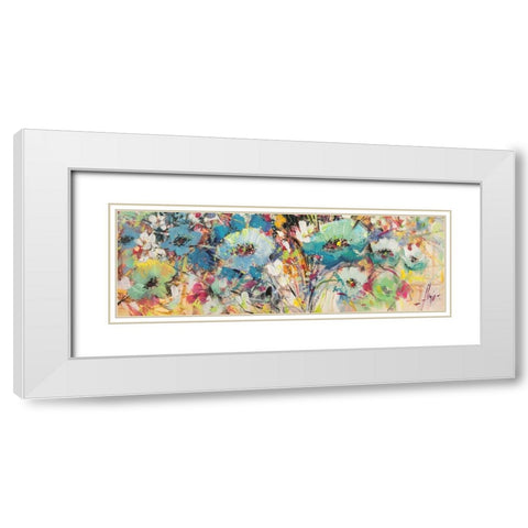 Campo di fiori in Primavera II (detail) White Modern Wood Framed Art Print with Double Matting by Florio, Luigi