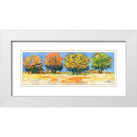 Alberi in estate White Modern Wood Framed Art Print with Double Matting by Florio, Luigi
