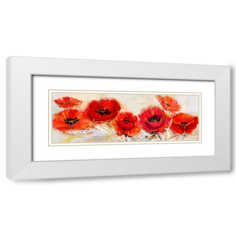 Fiori d agosto White Modern Wood Framed Art Print with Double Matting by Florio, Luigi