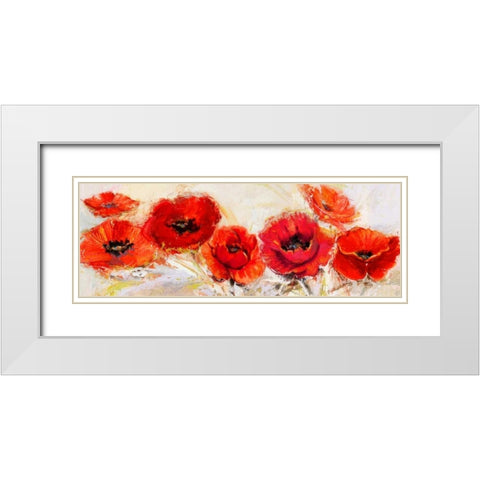 Fiori d agosto White Modern Wood Framed Art Print with Double Matting by Florio, Luigi