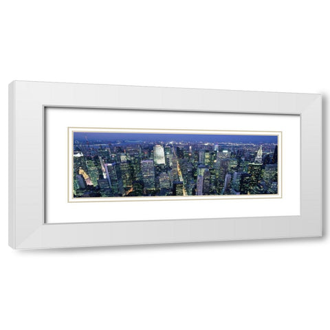Fifth avenue and Midtown Manhattan, NYC (detail) White Modern Wood Framed Art Print with Double Matting by Setboun, Michel