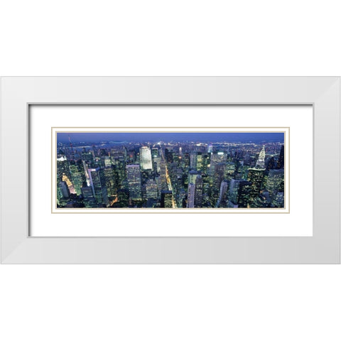 Fifth avenue and Midtown Manhattan, NYC (detail) White Modern Wood Framed Art Print with Double Matting by Setboun, Michel