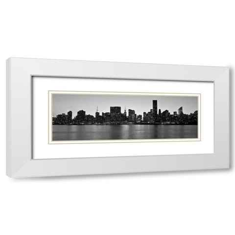 Midtown Manhattan skyline, NYC White Modern Wood Framed Art Print with Double Matting by Setboun, Michel