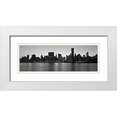 Midtown Manhattan skyline, NYC White Modern Wood Framed Art Print with Double Matting by Setboun, Michel