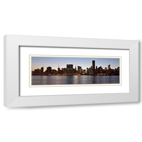 Midtown Manhattan skyline, NYC White Modern Wood Framed Art Print with Double Matting by Setboun, Michel