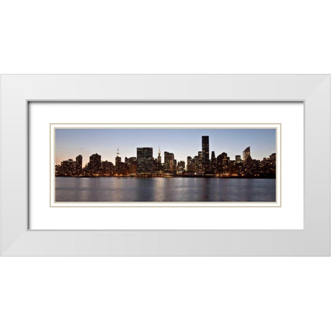 Midtown Manhattan skyline, NYC White Modern Wood Framed Art Print with Double Matting by Setboun, Michel