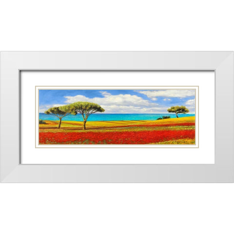 Mediterraneo White Modern Wood Framed Art Print with Double Matting by Angelo, Masera