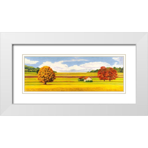 Pianure serene White Modern Wood Framed Art Print with Double Matting by Angelo, Masera