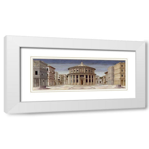 La citta ideale White Modern Wood Framed Art Print with Double Matting by della Francesca, Piero