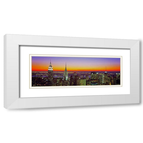 Midtown Manhattan at Sunset NYC White Modern Wood Framed Art Print with Double Matting by Berenholtz, Richard