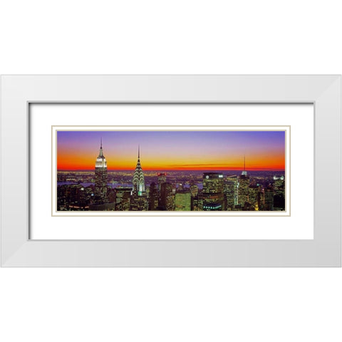 Midtown Manhattan at Sunset NYC White Modern Wood Framed Art Print with Double Matting by Berenholtz, Richard
