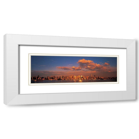 Midtown Manhattan Skyline NYC White Modern Wood Framed Art Print with Double Matting by Berenholtz, Richard