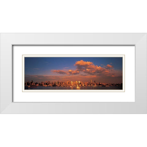 Midtown Manhattan Skyline NYC White Modern Wood Framed Art Print with Double Matting by Berenholtz, Richard