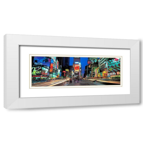 Times Square facing North NYC White Modern Wood Framed Art Print with Double Matting by Berenholtz, Richard