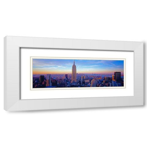 Midtown Manhattan White Modern Wood Framed Art Print with Double Matting by Berenholtz, Richard
