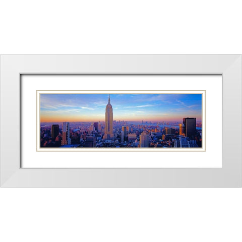 Midtown Manhattan White Modern Wood Framed Art Print with Double Matting by Berenholtz, Richard