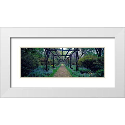 Garden path Old Westbury Gardens Long Island White Modern Wood Framed Art Print with Double Matting by Berenholtz, Richard
