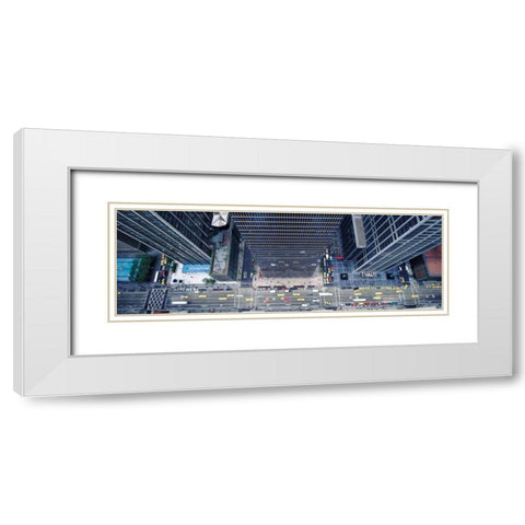 Midtown Manhattan White Modern Wood Framed Art Print with Double Matting by Berenholtz, Richard