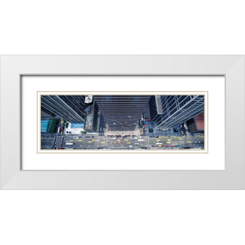 Midtown Manhattan White Modern Wood Framed Art Print with Double Matting by Berenholtz, Richard