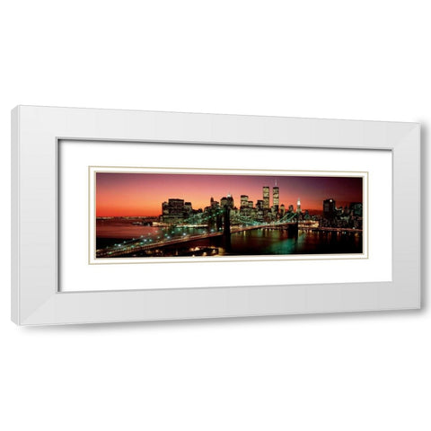 Brooklyn Bridge NYC White Modern Wood Framed Art Print with Double Matting by Berenholtz, Richard
