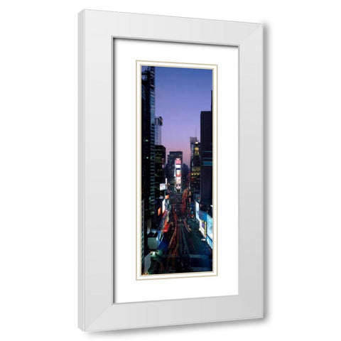 Times Square at night White Modern Wood Framed Art Print with Double Matting by Berenholtz, Richard