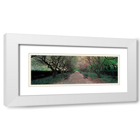 Through Conservatory Garden Central Park NYC White Modern Wood Framed Art Print with Double Matting by Berenholtz, Richard