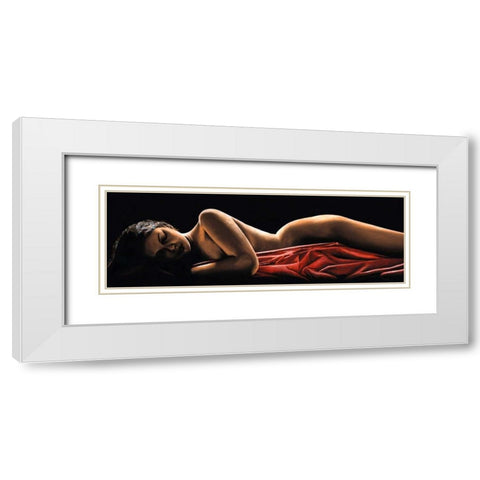 Reverie White Modern Wood Framed Art Print with Double Matting by Young, Richard