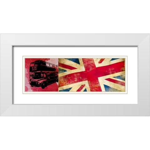 On the Road London White Modern Wood Framed Art Print with Double Matting by Hill, Steven