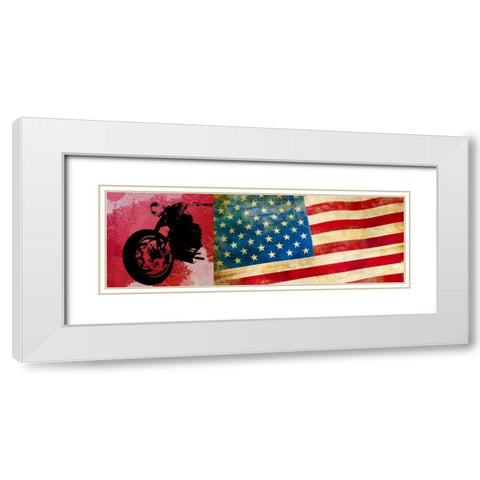 On the Road USA White Modern Wood Framed Art Print with Double Matting by Hill, Steven