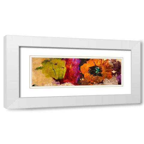 Floating Flowers I White Modern Wood Framed Art Print with Double Matting by Stone, Jim