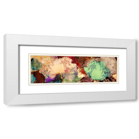 Floating Flowers II White Modern Wood Framed Art Print with Double Matting by Stone, Jim