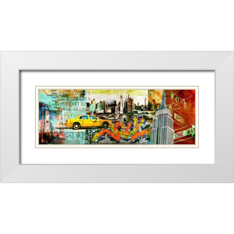 212 NYC White Modern Wood Framed Art Print with Double Matting by Farrell, Terry