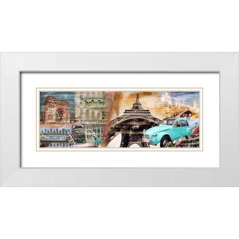Parisienne White Modern Wood Framed Art Print with Double Matting by Farrell, Terry
